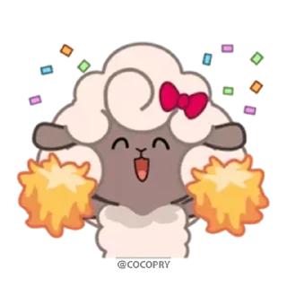 💃 emoji Sherly Cute Sheep☺️@MochaStickers Telegram sticker 6 of 40