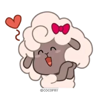 ❤️ emoji Sherly Cute Sheep☺️@MochaStickers Telegram sticker 11 of 40