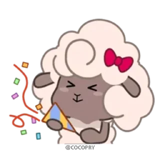 🥳 emoji Sherly Cute Sheep☺️@MochaStickers Telegram sticker 7 of 40