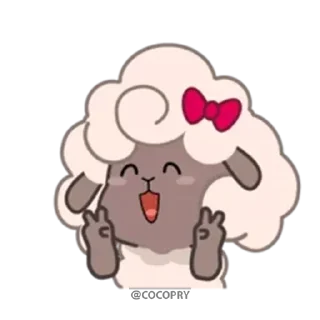✌️ emoji Sherly Cute Sheep☺️@MochaStickers Telegram sticker 1 of 40