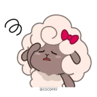 😓 emoji Sherly Cute Sheep☺️@MochaStickers Telegram sticker 19 of 40
