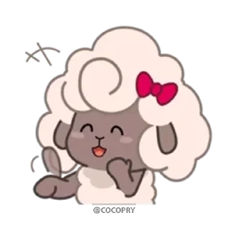 👋 emoji Sherly Cute Sheep☺️@MochaStickers Telegram sticker 20 of 40