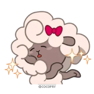 🤩 emoji Sherly Cute Sheep☺️@MochaStickers Telegram sticker 9 of 40