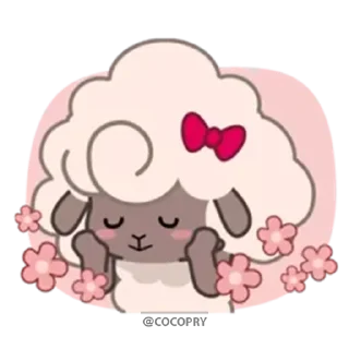 🥰 emoji Sherly Cute Sheep☺️@MochaStickers Telegram sticker 18 of 40