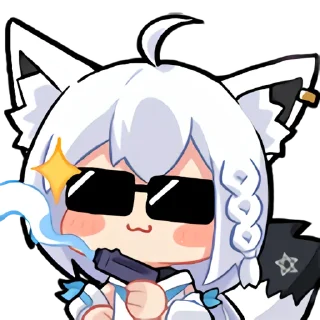 😎 emoji 白上吹雪装扮表情 @v8cc3 Telegram sticker 9 of 15