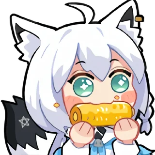 🌽 emoji 白上吹雪装扮表情 @v8cc3 Telegram sticker 11 of 15