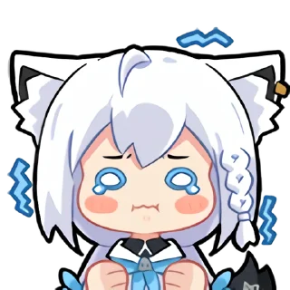 🥺 emoji 白上吹雪装扮表情 @v8cc3 Telegram sticker 12 of 15