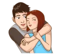 ❤ emoji Romantic Couple In Love Telegram sticker 13 of 41