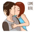 😘 emoji Romantic Couple In Love Telegram sticker 8 of 41