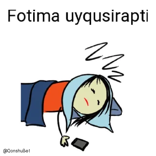 😴 emoji Fotima @Qonshubot Telegram sticker 17 of 31