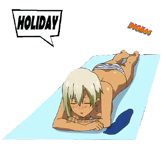 ⛱ emoji @STIKERFORALL 🏴󠁧󠁢󠁥󠁮󠁧󠁿RANKO HONJO-MY FIRST G.IS A GAL Telegram sticker 19 of 30
