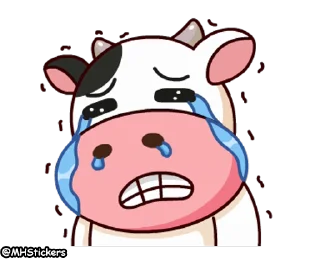 😭 emoji @MHStickers Momo Cow 2 Telegram sticker 20 of 25