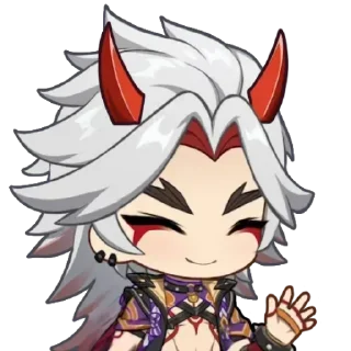 ⛩ emoji Chibi Arataki Itto By (@Miyukotto) Telegram sticker 1 of 25