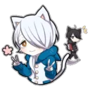 ✌ emoji Shiro neko "blu" Telegram sticker 22 of 39