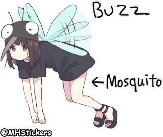 🦟 emoji @MHStickers Kurumi Chan 5 Telegram sticker 18 of 41