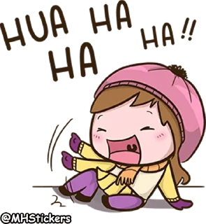 😂 emoji @MHStickers Scarf Girl Telegram sticker 14 of 41