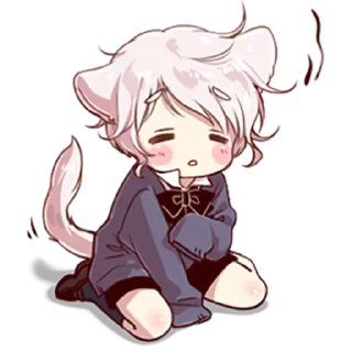😓 emoji Neko boy @StickersPackRobot Telegram sticker 9 of 40