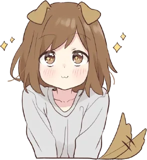 Sticker from dog girl