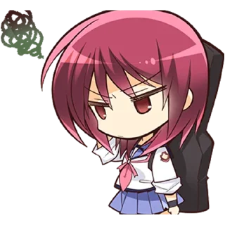 😕 emoji Angel Beats! @Nekostickerss Telegram sticker 23 of 40