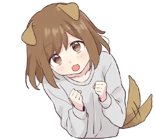 😲 emoji dog girl Telegram sticker 10 of 40
