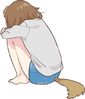 😞 emoji dog girl Telegram sticker 14 of 40