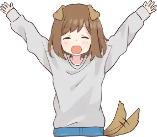 🙂 emoji dog girl Telegram sticker 18 of 40