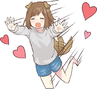❤️ emoji dog girl Telegram sticker 23 of 40