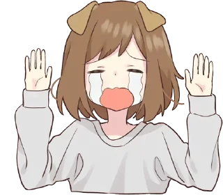 😭 emoji dog girl Telegram sticker 19 of 40