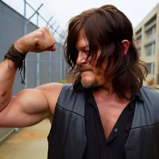 💪 emoji Daryl Dixon by @Lieutenant_Nightwolf Telegram sticker 15 of 120