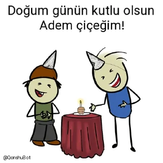 🎂 emoji Adem çiçeğim ve Murat çiçeğim @Qonshubot Telegram sticker 23 of 31