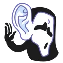 👂 emoji Крик @Stickersnew Telegram sticker 17 of 40
