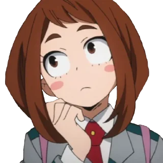 🤔 emoji Ochaco Uraraka Telegram sticker 22 of 24