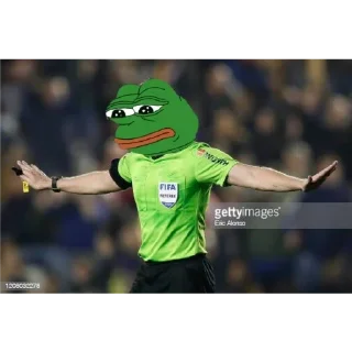 😐 emoji Pepe Referee⚽️by 🔴⭐⭐⭐[VJ]⭐⭐🔴 Telegram sticker 12 of 32