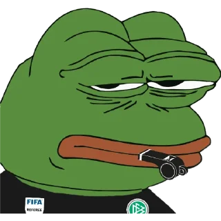 😒 emoji Pepe Referee⚽️by 🔴⭐⭐⭐[VJ]⭐⭐🔴 Telegram sticker 18 of 32