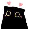 🤩 emoji ᑲᥣᥲᥴk ᥴᥲ𝗍 ♡︎ @I1RRN Telegram sticker 1 of 40