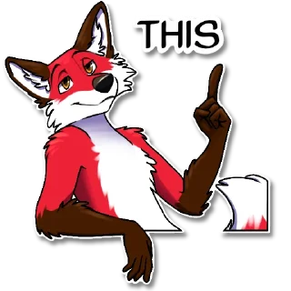 👆 emoji Xavier Fox, by Una Telegram sticker 21 of 108