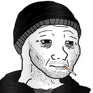 Sticker from unusual wojak pack