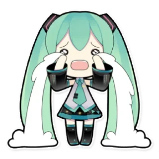 😭 emoji Hatsune Miku Telegram sticker 17 of 40