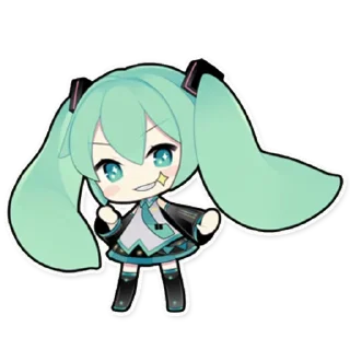😏 emoji Hatsune Miku Telegram sticker 22 of 40