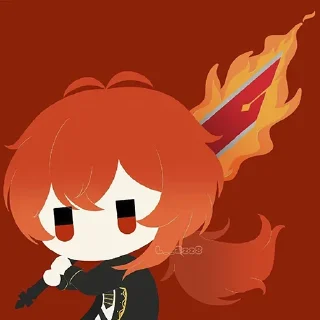 😐 emoji Diluc Telegram sticker 22 of 55
