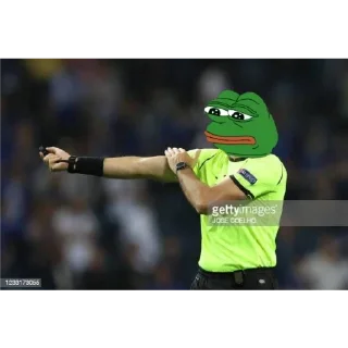 😐 emoji Pepe Referee⚽️by 🔴⭐⭐⭐[VJ]⭐⭐🔴 Telegram sticker 13 of 32