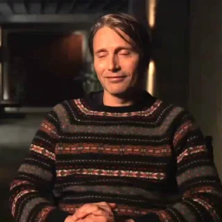 🍂 emoji Mads Mikkelsen @EliotSticker Telegram sticker 1 of 40