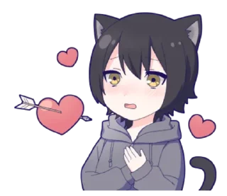 ❤️ emoji Neko Telegram sticker 23 of 34