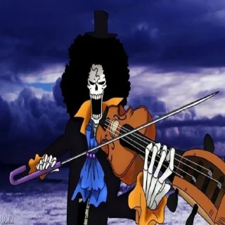 💀 emoji Brook ↝ @one_pieceAR Telegram sticker 10 of 15