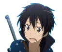 😖 emoji Kirito For @black_swordman (By Mary Scarlet) Telegram sticker 8 of 30