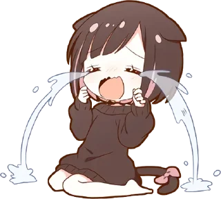 😭 emoji Neko-Tyan  @StickersPackRobot Telegram sticker 18 of 40