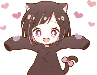 🥰 emoji Neko-Tyan  @StickersPackRobot Telegram sticker 14 of 40
