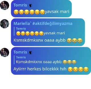 😒 emoji 𝐈̇𝐊𝐈̇𝐌𝐈̇𝐙 @tomrisshatun @tmkesbosyapma Telegram sticker 5 of 120