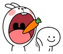 🙄 emoji Spoiled Rabbit Smile Person Carrot Telegram sticker 15 of 41