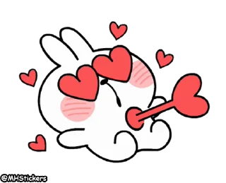 💘 emoji @MHStickers Spoiled Rabbit Feelings Animation Telegram sticker 15 of 25